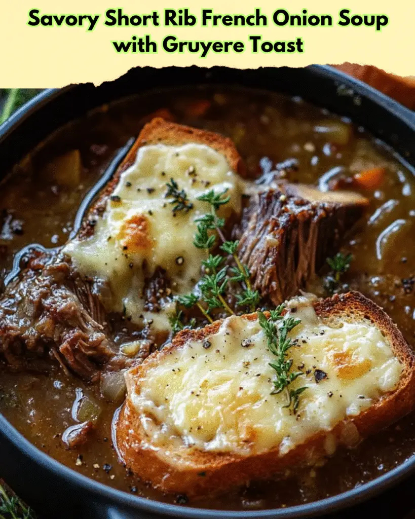 savory short rib french onion soup