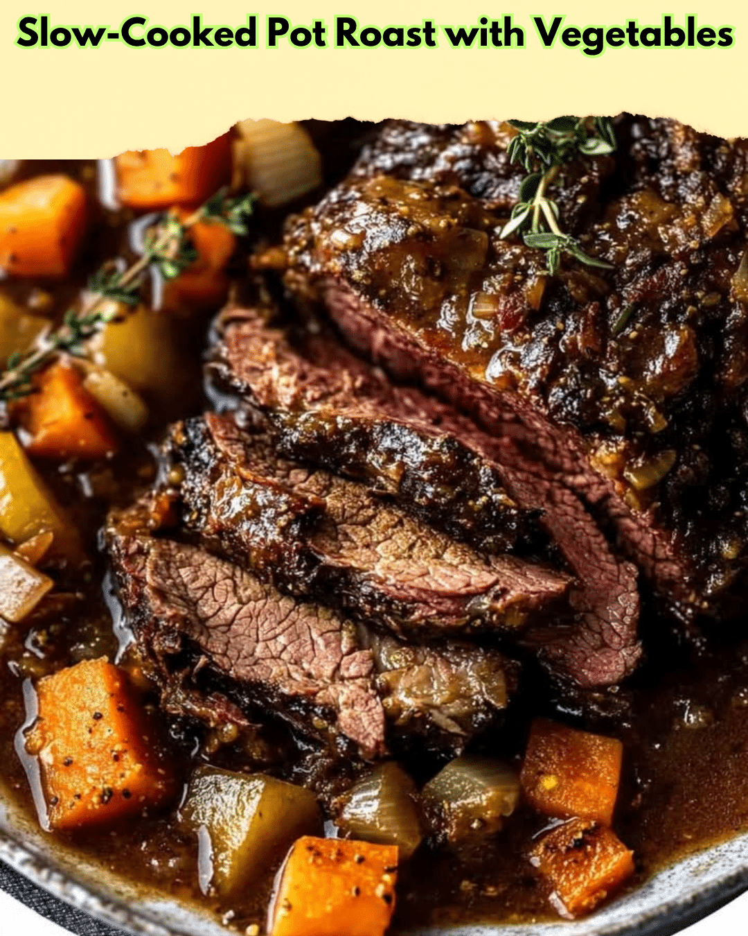 slow cooked pot roast vegetables