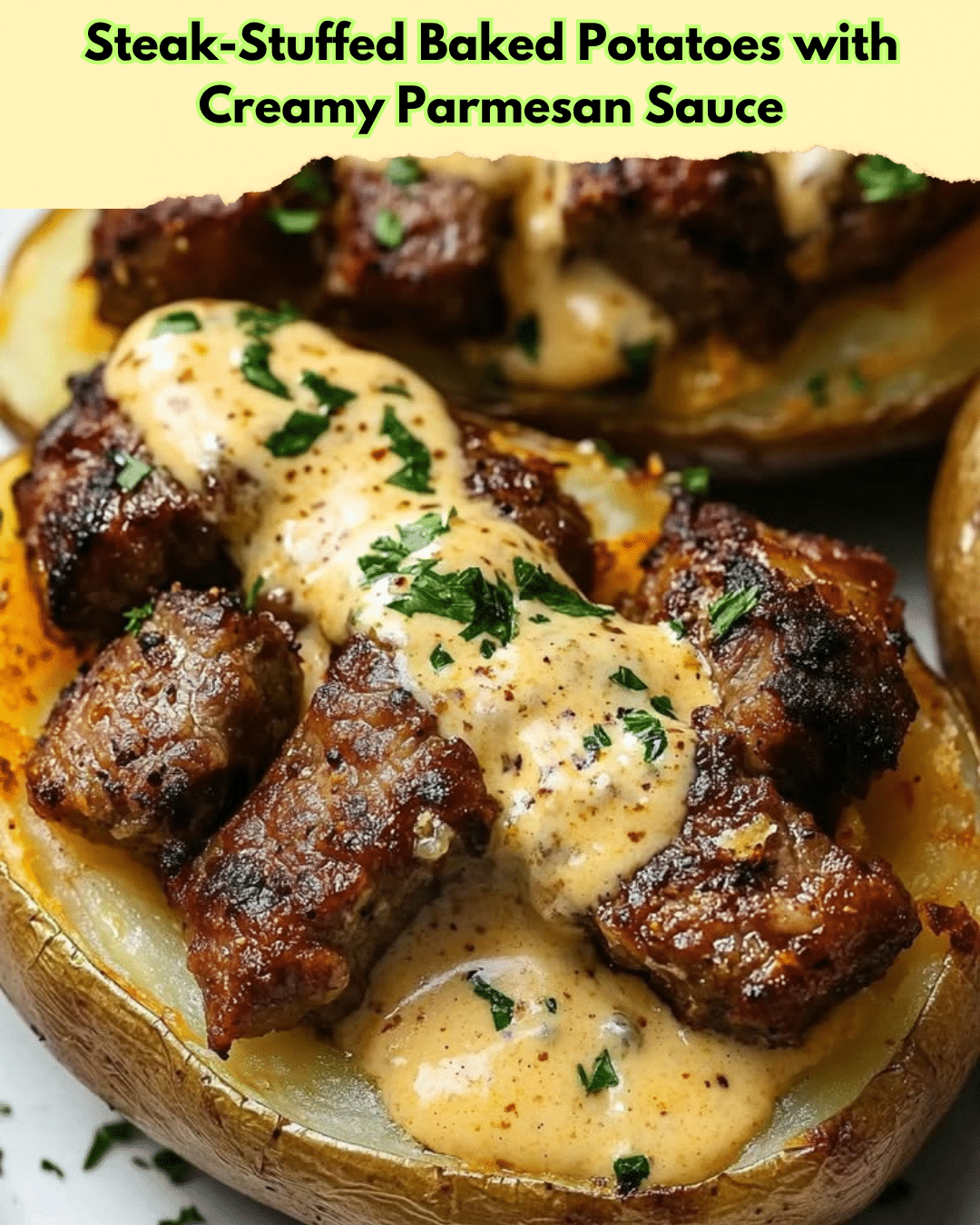 steak stuffed potatoes parmesan sauce