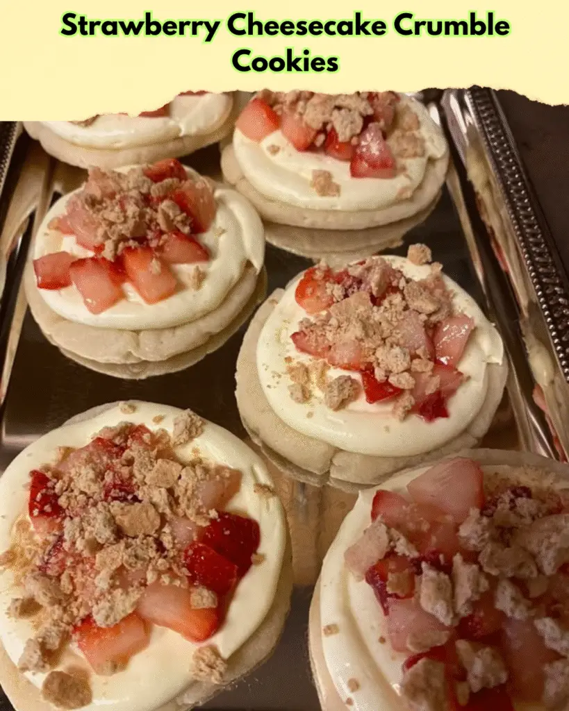 strawberry cheesecake crumble cookies