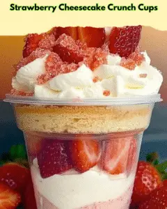 strawberry cheesecake crunch cups