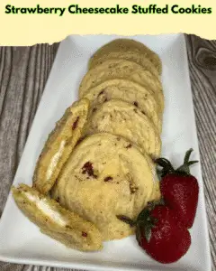 strawberry cheesecake stuffed cookies