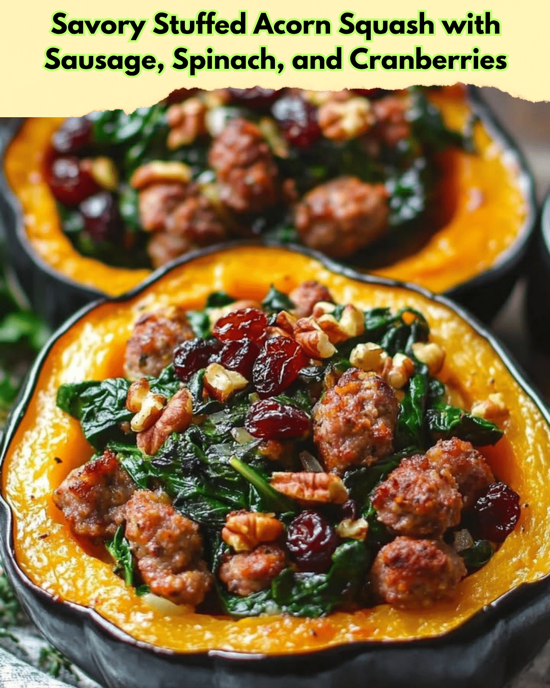 stuffed acorn squash sausage spinach