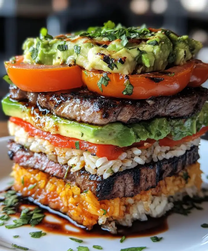 best grilled steak avocado rice