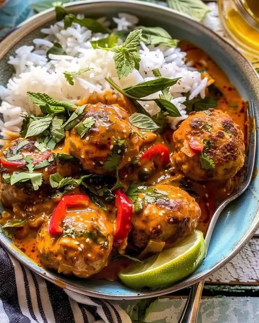 best thai chicken meatballs curry