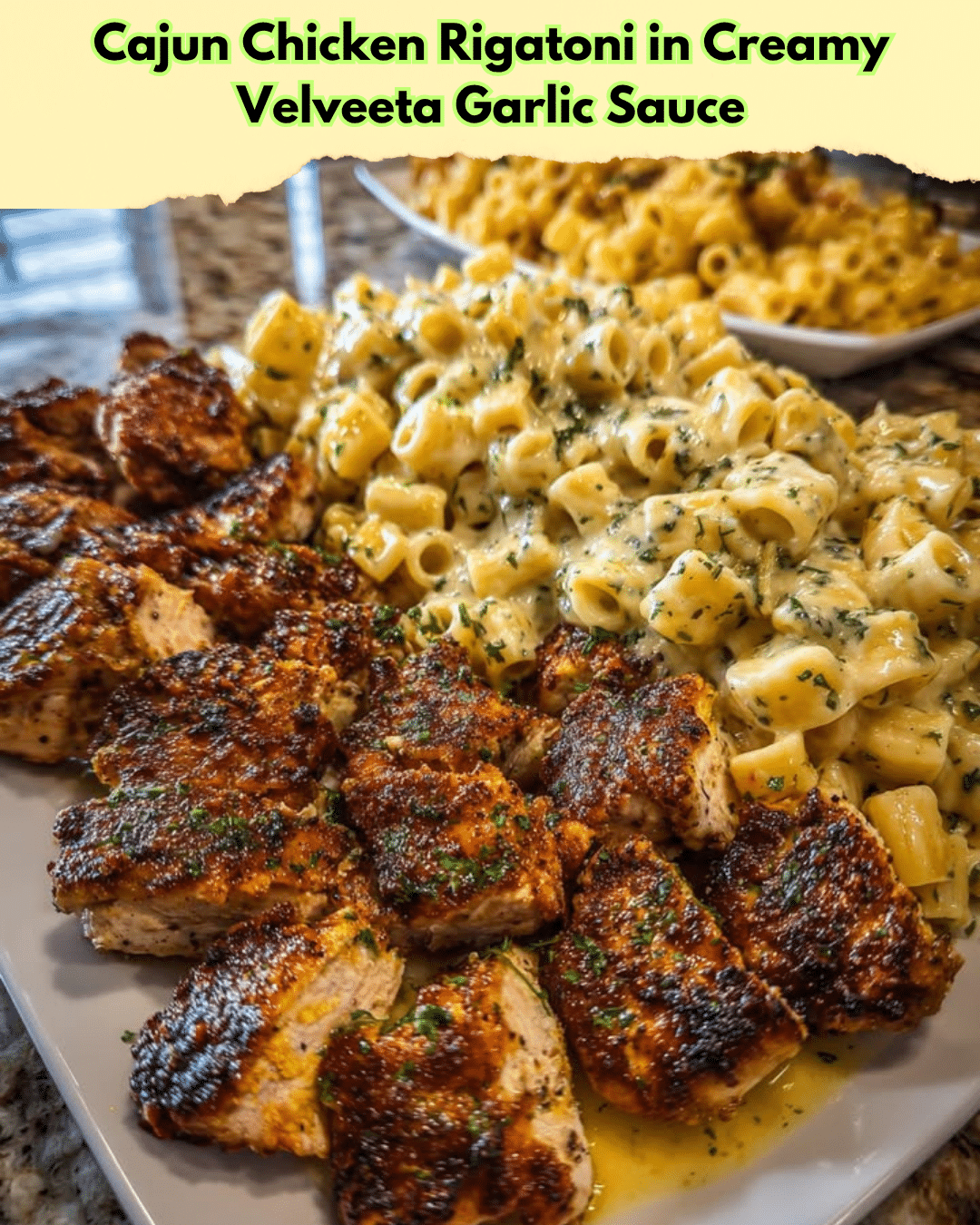 cajun chicken rigatoni velveeta sauce