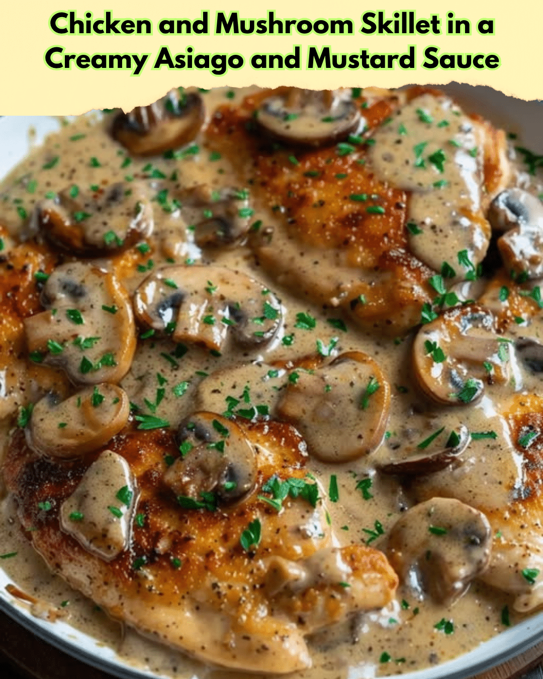 chicken mushroom skillet asiago sauce