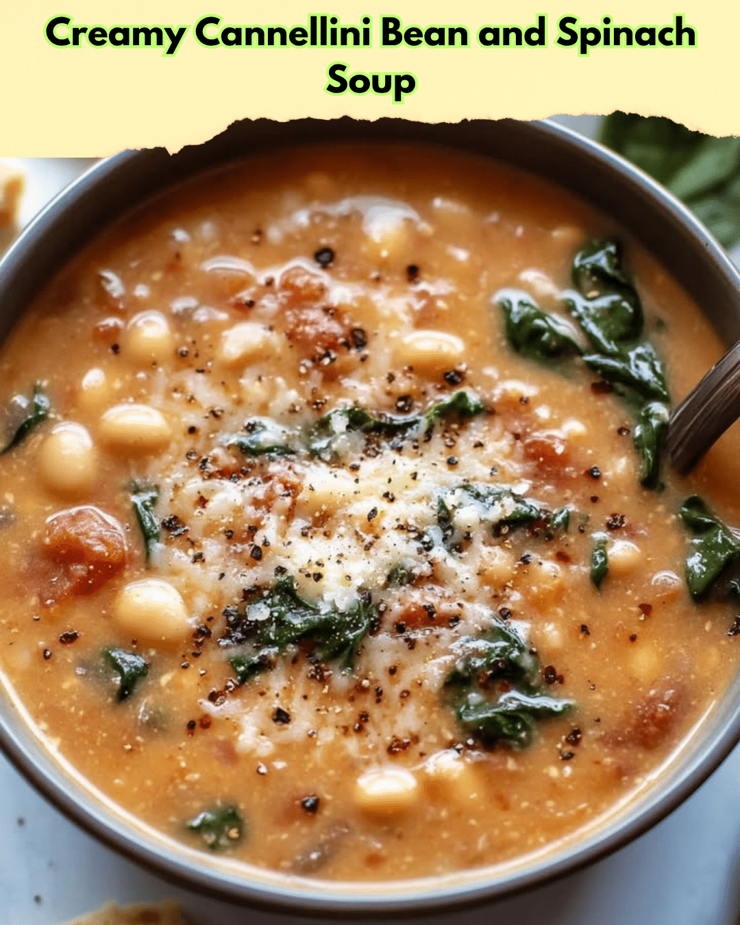 creamy cannellini bean spinach soup