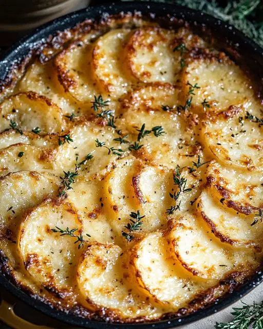 crispy parmesan gruyere potato gratin