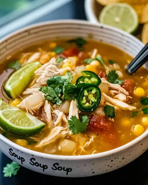 easy zesty jalapeno lime chicken soup