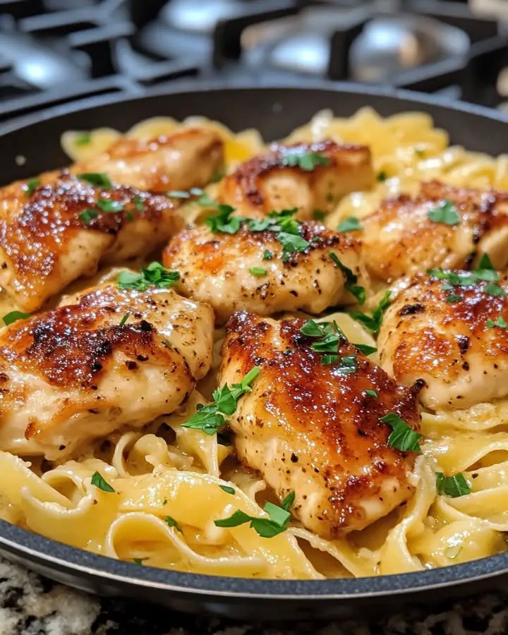 garlic butter chicken noodles