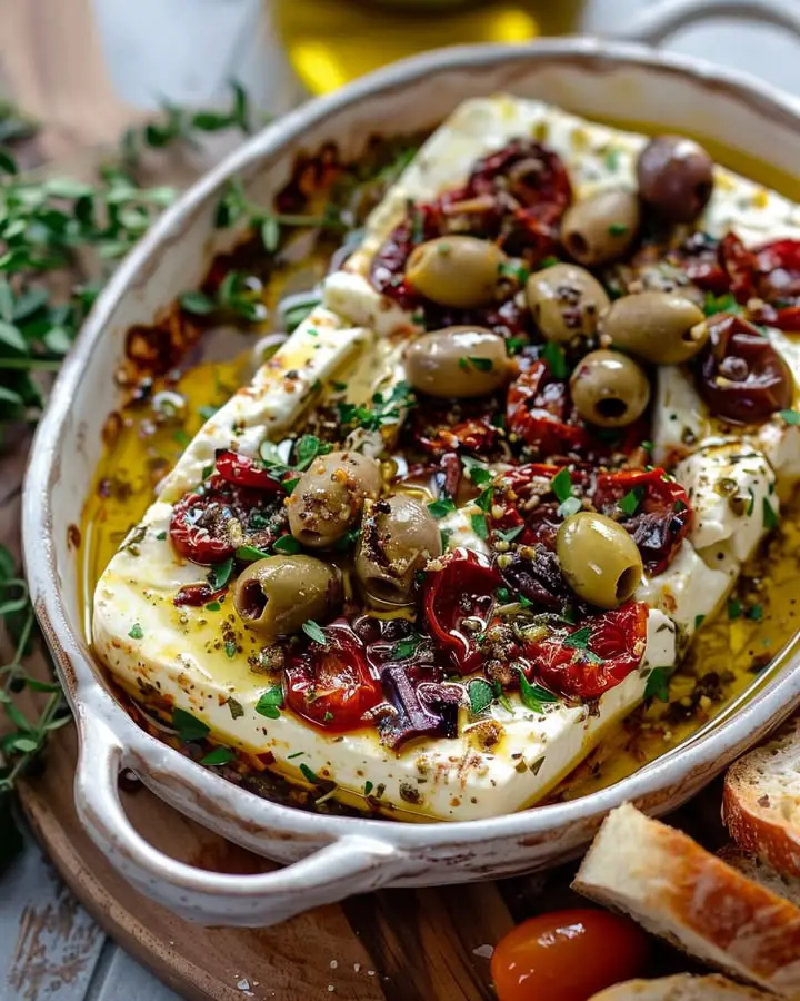 mediterranean feta bake olives tomatoes