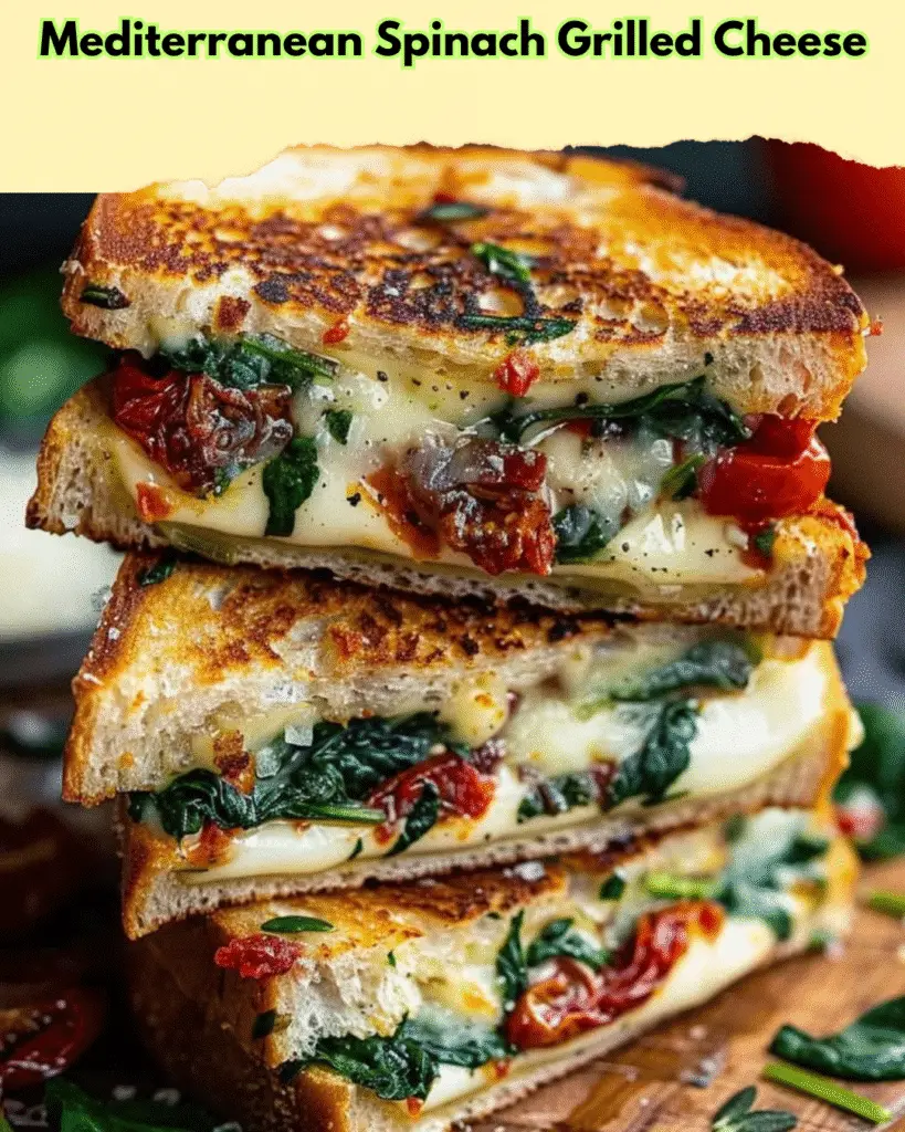 mediterranean spinach grilled cheese