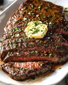 perfect london broil herb butter