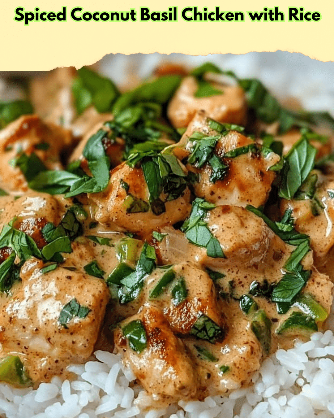 spiced coconut basil chicken rice