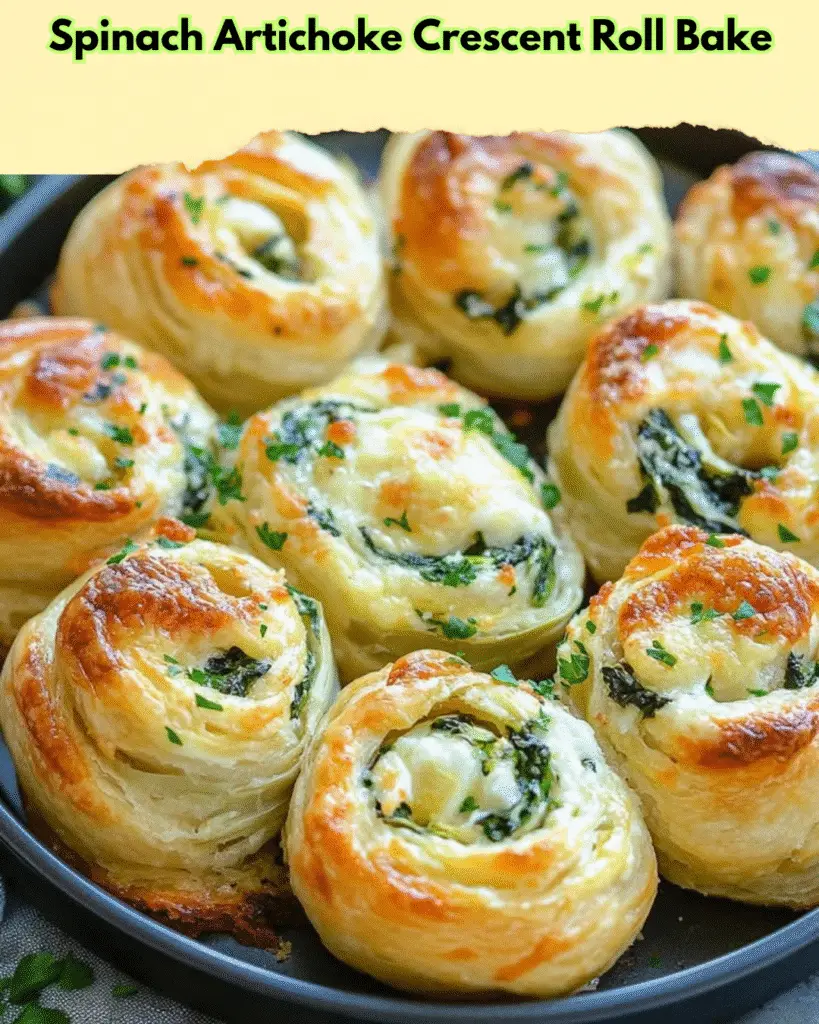 spinach artichoke crescent roll bake