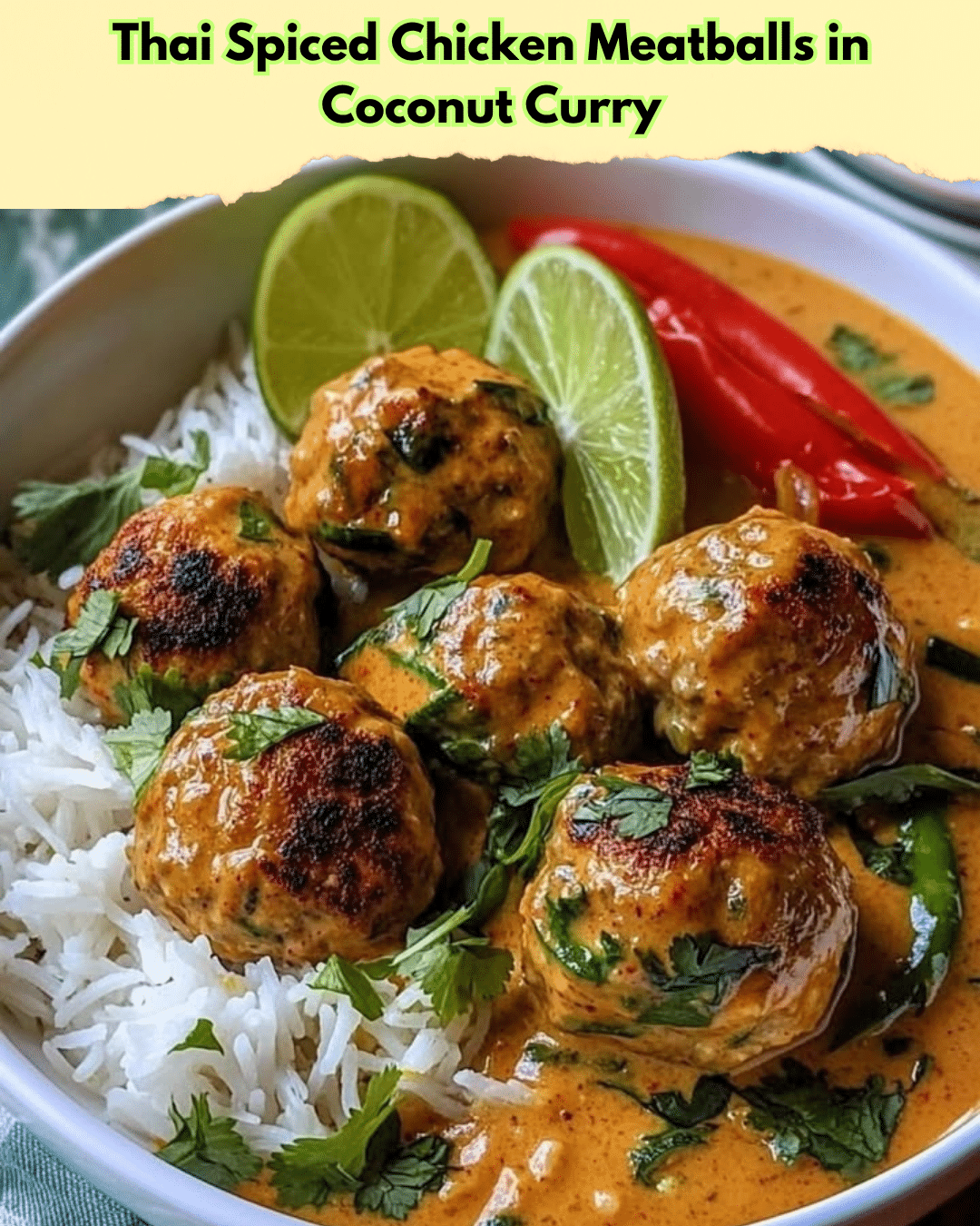 thai spiced chicken meatballs curry