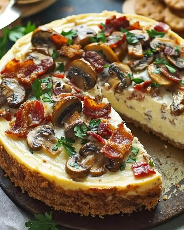ultimate bacon mushroom cheesecake