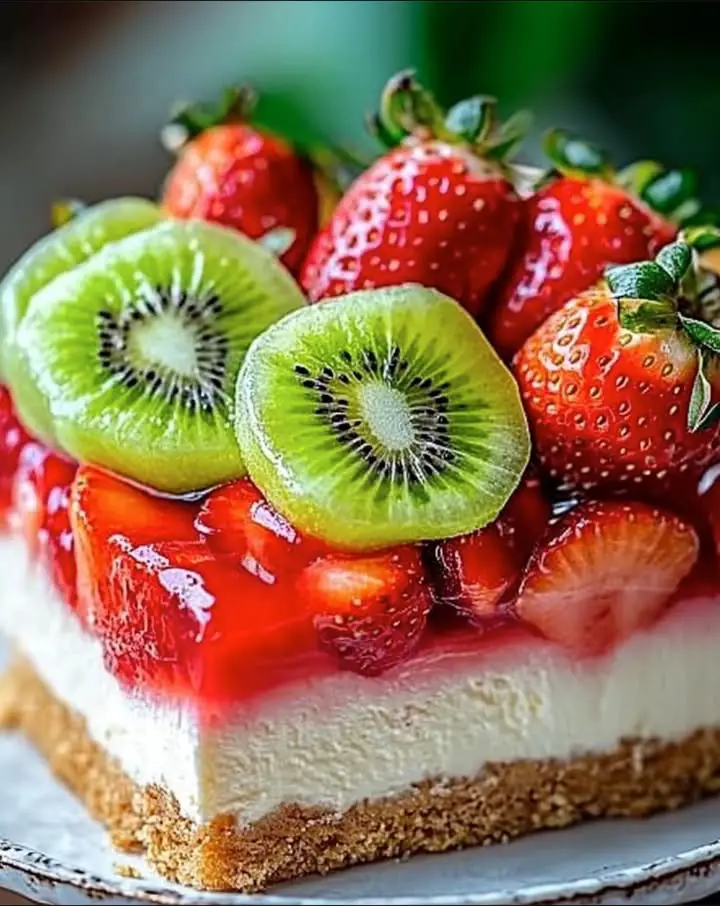 ultimate strawberry kiwi cheesecake