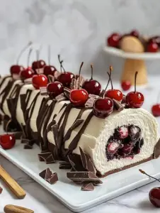 black forest roll cake chocolate