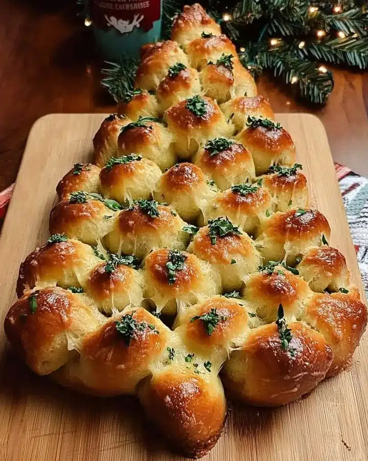 cheesy pull apart christmas tree bread