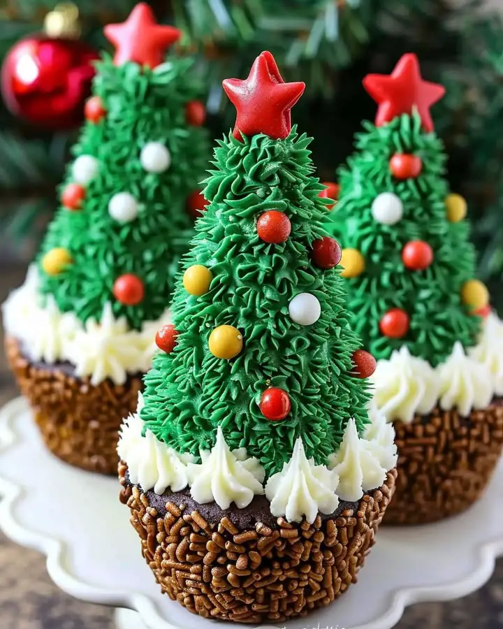 christmas tree cupcakes