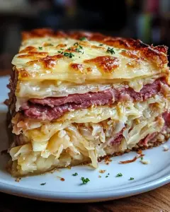 classic reuben bake corned beef