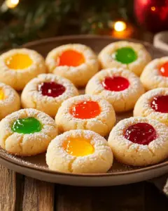 colorful thumbprint cookies