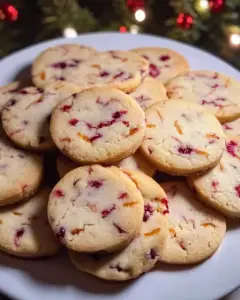 cranberry orange shortbread cookies