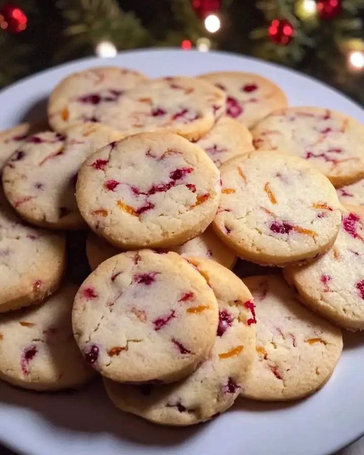 cranberry orange shortbread cookies