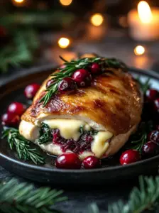cranberry spinach stuffed chicken brie