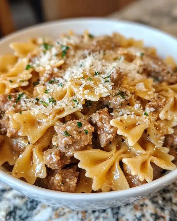 creamy italian sausage bowtie pasta