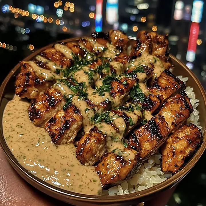 honey sriracha chicken rice bowls