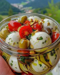marinated mozzarella artichokes olives tomatoes