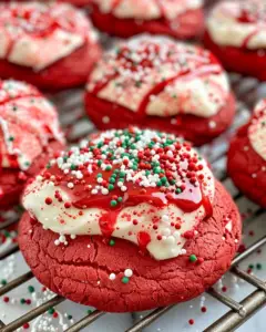 red velvet sugar christmas cookie