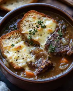 rich french onion short rib soup