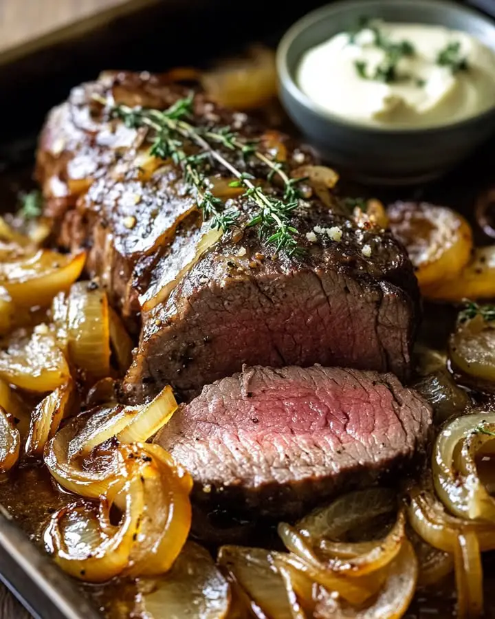roasted beef tenderloin french onions