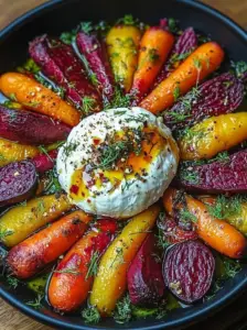 roasted beets carrots burrata salad