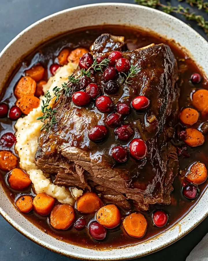 slow braised beef roast cranberry glaze