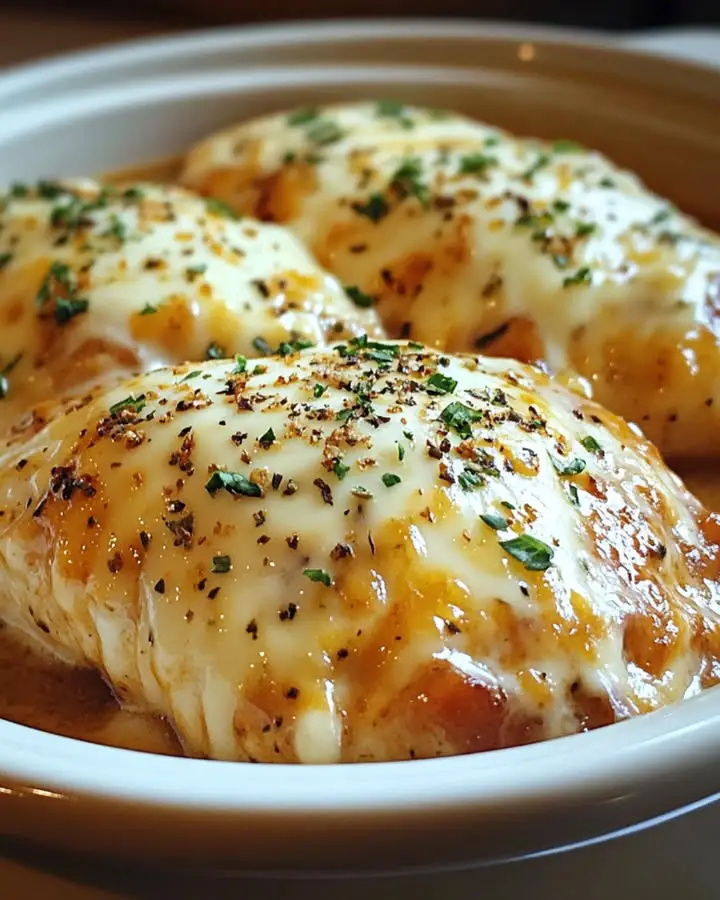 slow cooker cheesy mozzarella chicken