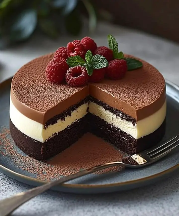 triple chocolate mousse torte